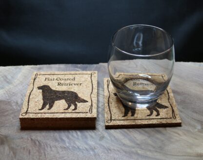 Flat-Coated Retriever Cork Coasters