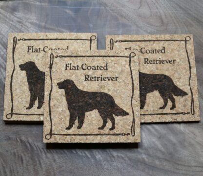 Flat-Coated Retriever Cork Coasters