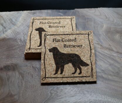 Flat-Coated Retriever Cork Coasters