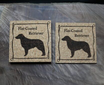 Flat-Coated Retriever Cork Coasters