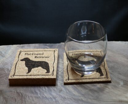 Flat-Coated Retriever Cork Coasters