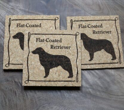 Flat-Coated Retriever Cork Coasters