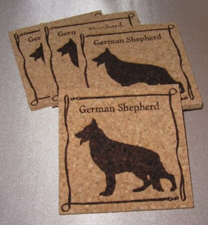 German Shepherd Cork Coasters