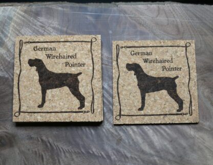 German Wirehaired Pointer Cork Coasters