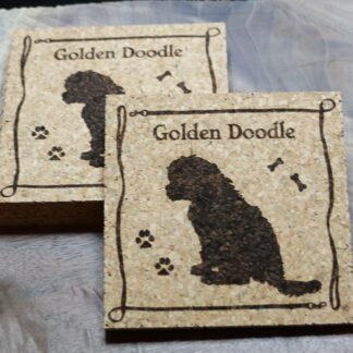 Golden Doodle Puppy Cork Coasters