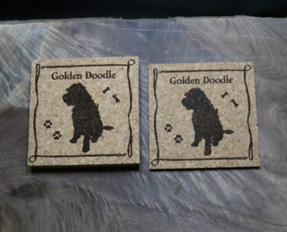 Golden Doodle Cork Coasters