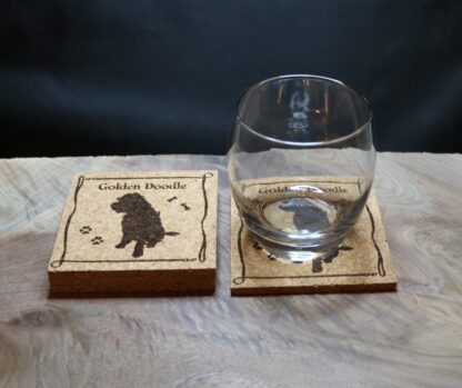 Golden Doodle Cork Coasters