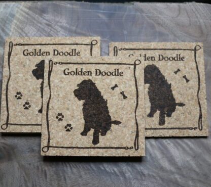 Golden Doodle Cork Coasters