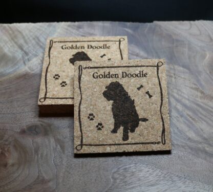 Golden Doodle Cork Coasters