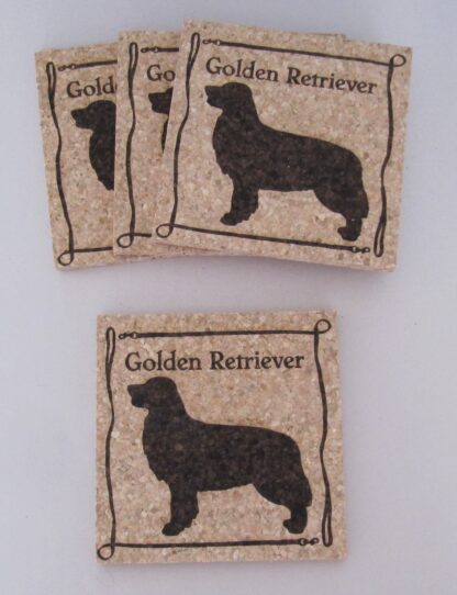 Golden Retriever Cork Coasters