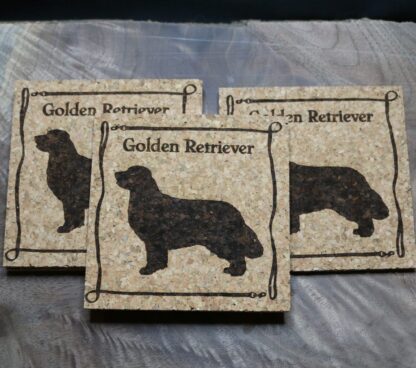 Golden Retriever Cork Coasters