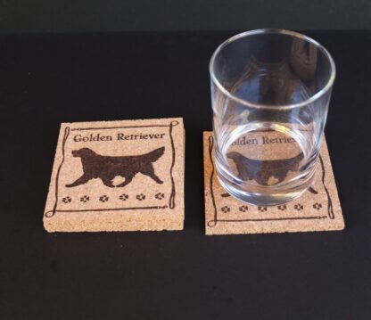 Golden Retriever Cork Coasters