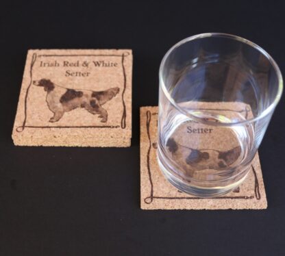 Irish Red and White Setter Cork Coasters