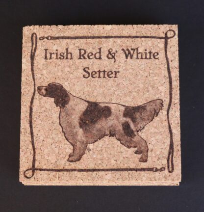 Irish Red and White Setter Cork Coasters