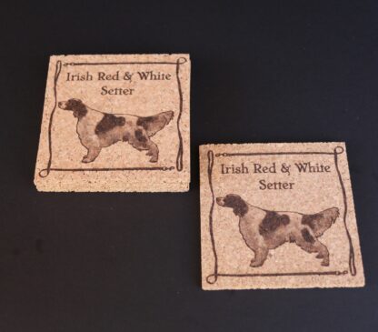 Irish Red and White Setter Cork Coasters