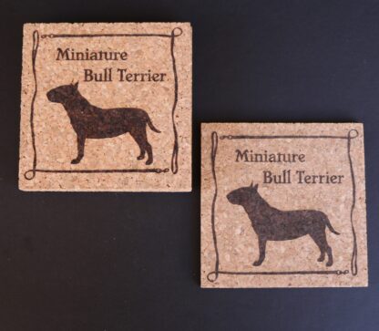 Miniature Bull Terrier Cork Coasters