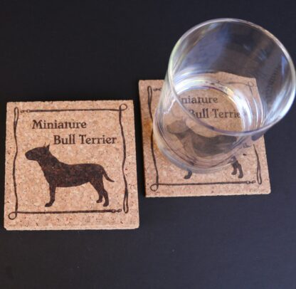 Miniature Bull Terrier Cork Coasters