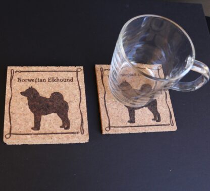 Norwegian Elkhound Cork Coasters