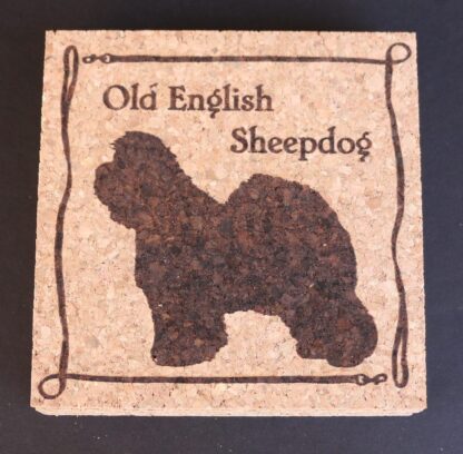 Old English Sheepdog Cork Coasters