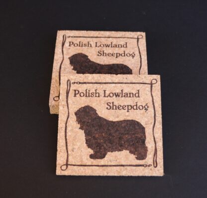 Polish Lowland Sheepdog Cork Coasters