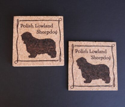 Polish Lowland Sheepdog Cork Coasters