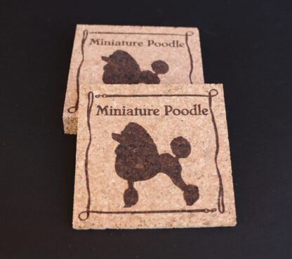 Poodle Cork Coasters Miniature Poodle