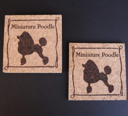 Poodle Cork Coasters Miniature Poodle