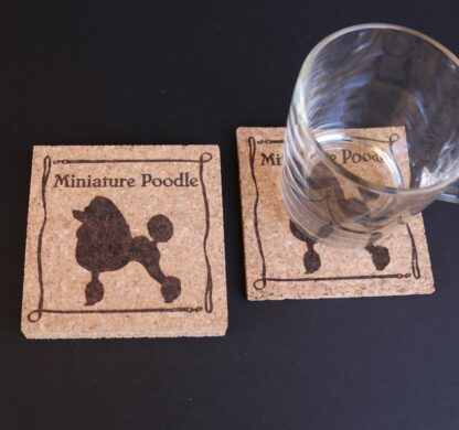 Poodle Cork Coasters Miniature Poodle