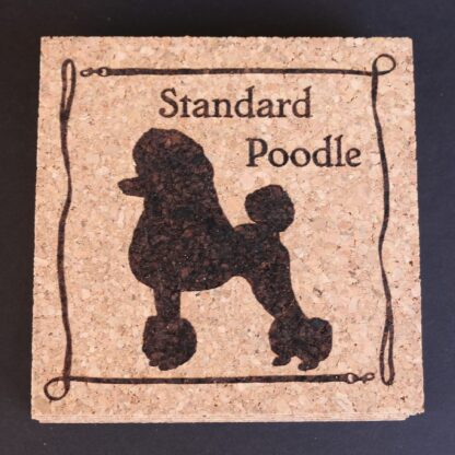 Poodle Cork Coasters Standard Poodle