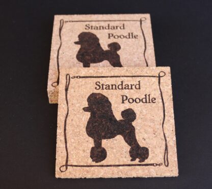 Poodle Cork Coasters Standard Poodle