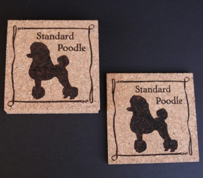 Poodle Cork Coasters Standard Poodle