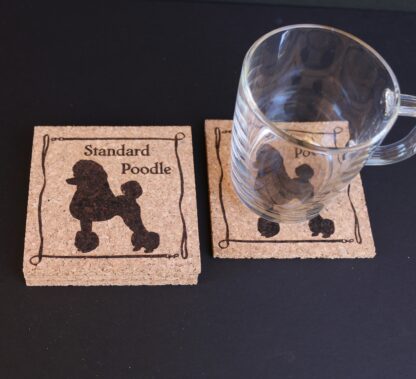 Poodle Cork Coasters Standard Poodle