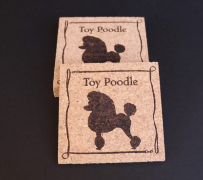 Poodle Cork Coasters Toy Poodle