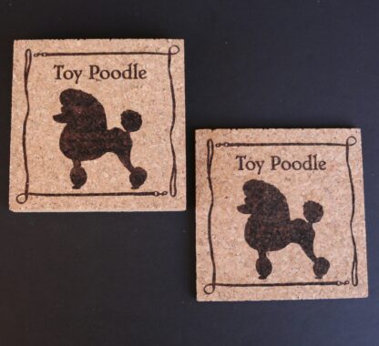 Poodle Cork Coasters Toy Poodle