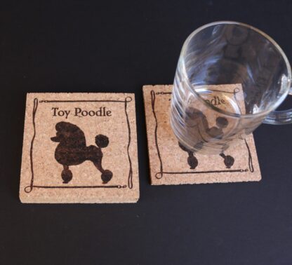 Poodle Cork Coasters Toy Poodle