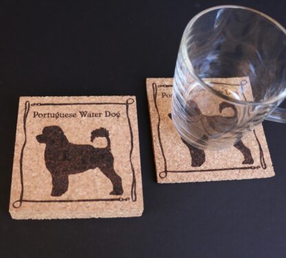 Portuguese Water Dog Cork Coasters