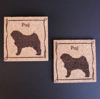 Pug Cork Coasters