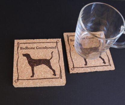 Redbone Coonhound Cork Coasters