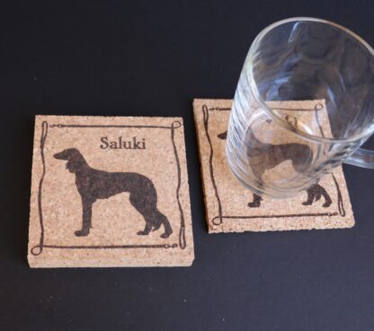 Saluki Cork Coasters