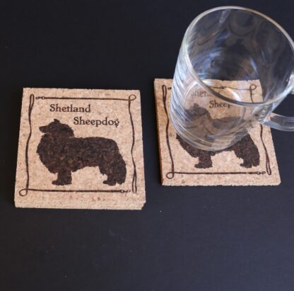 Shetland Sheepdog Cork Coasters