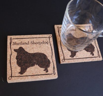 Shetland Sheepdog Cork Coasters