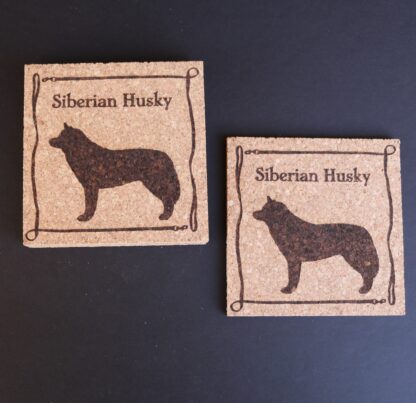 Siberian Husky Cork Coasters