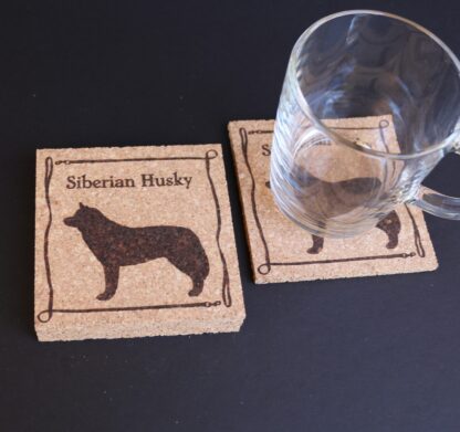 Siberian Husky Cork Coasters