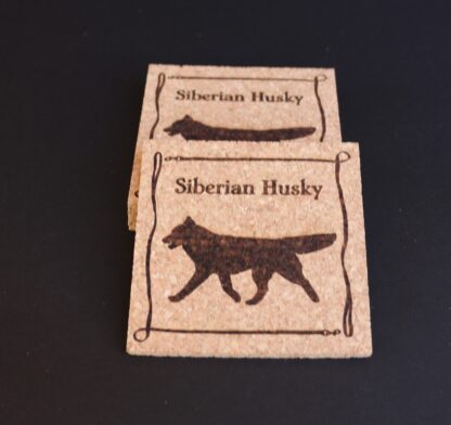 Siberian Husky Cork Coasters