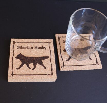 Siberian Husky Cork Coasters