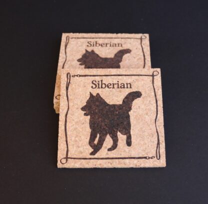 Siberian Husky Cork Coasters