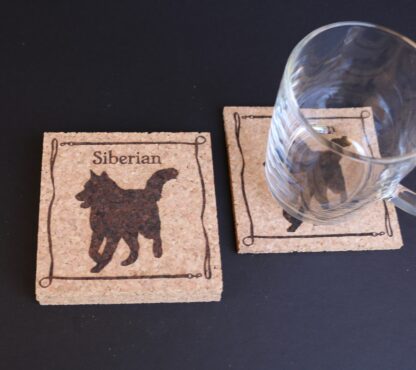 Siberian Husky Cork Coasters