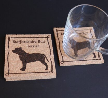 Staffordshire Bull Terrier Cork Coasters