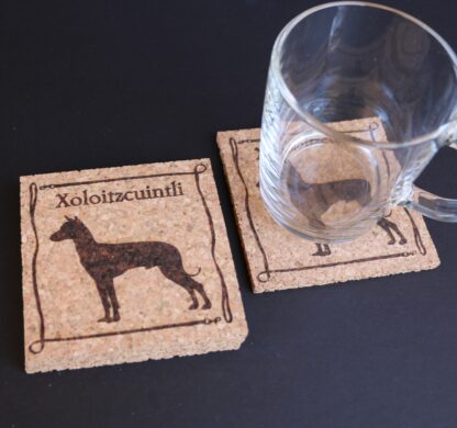 Xoloitzcuintli Cork Coasters