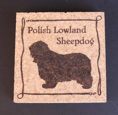 Polish Lowland Sheepdog Cork Coasters